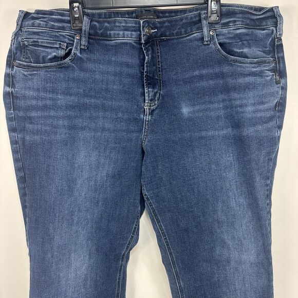 Silver Jeans Women's Plus Size 22 Blue Elyse Slim Boot Denim Jean‎ Pants - Picture 6 of 16